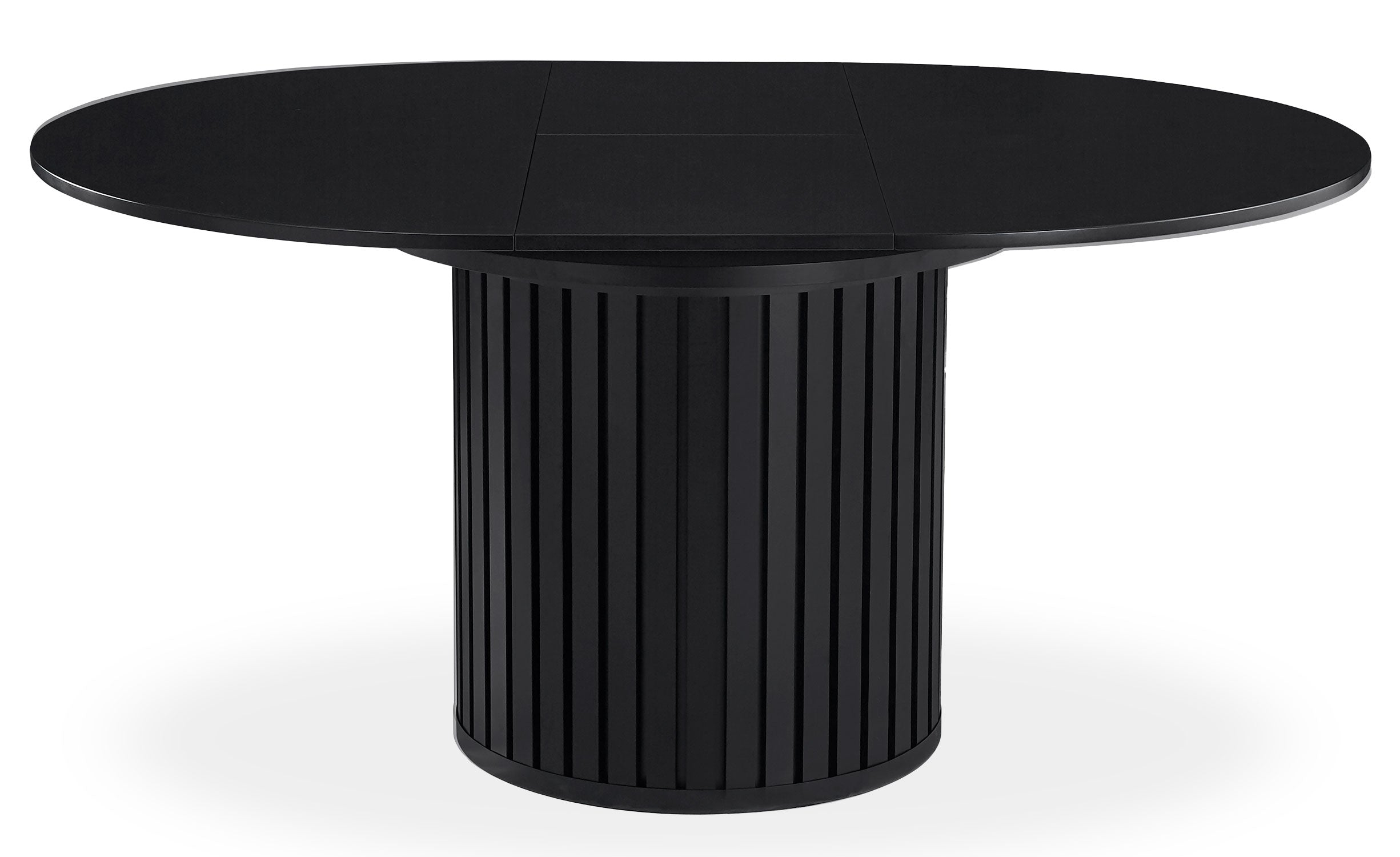 Table ronde extensible pied central style colonne Burkina 120-160cm Noir