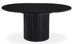 Table ronde extensible pied central style colonne Burkina 120-160cm Noir