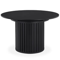 Table ronde extensible noire avec pied central 120-160 cm
