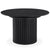 Table ronde extensible noire avec pied central 120-160 cm