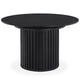 Table ronde extensible noire avec pied central 120-160 cm