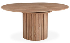 Table ronde extensible pied central style colonne Burkina 120-160cm Bois Sonoma