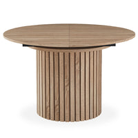 Table ronde extensible bois Sonoma 120-160 cm avec pied central colonne