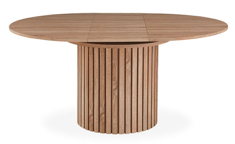 Table ronde extensible pied central style colonne Burkina 120-160cm Bois Sonoma