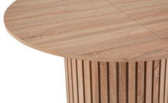 Table ronde extensible pied central style colonne Burkina 120-160cm Bois Sonoma