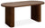 Table ovale pieds colonnes en bois noyer