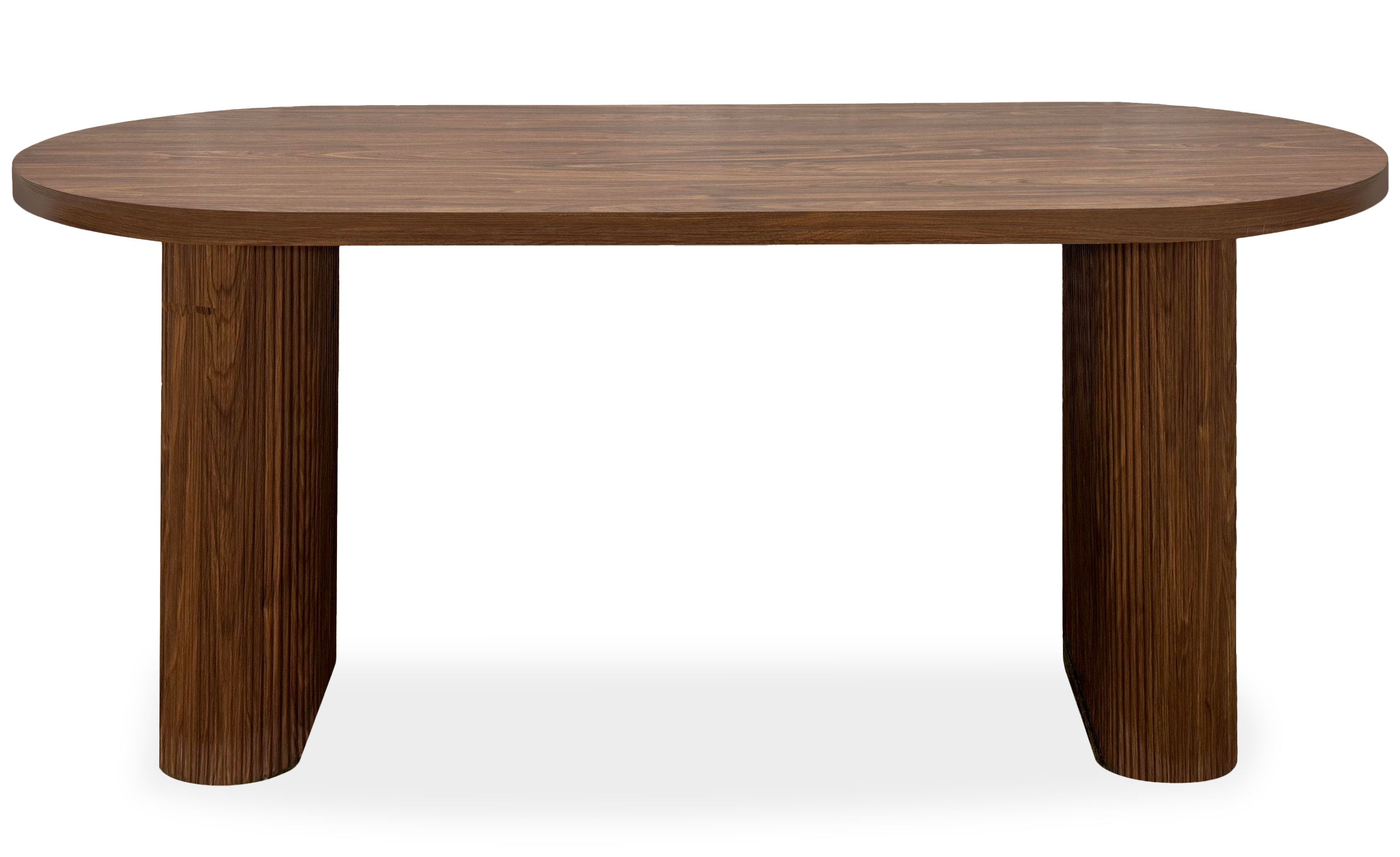 Table ovale Burundi avec pieds design style colonnes Bois Noyer