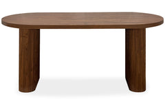 Table ovale Burundi avec pieds design style colonnes Bois Noyer
