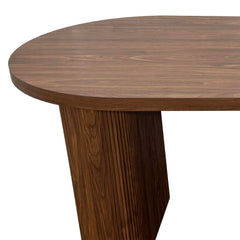 Table ovale Burundi avec pieds design style colonnes Bois Noyer
