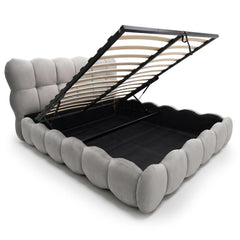 Lit-coffre design boule Bilbola avec sommier relevable 160x200cm Velours Gris
