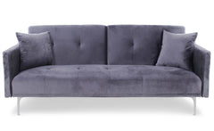Canapé clic-clac convertible 3 places Anterio en velours gris