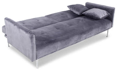 Canapé clic-clac convertible 3 places Anterio en velours gris