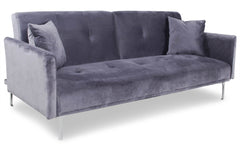 Canapé clic-clac convertible 3 places Anterio en velours gris