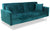 Canapé clic-clac 3 places velours vert