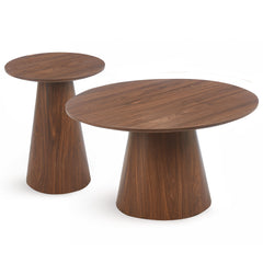 Ensemble de tables basses Ciria rondes bois foncé