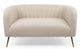 Canapé 2 places en tissu bouclette beige avec pieds en métal doré