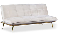 Canapé convertible velours beige Fabrice