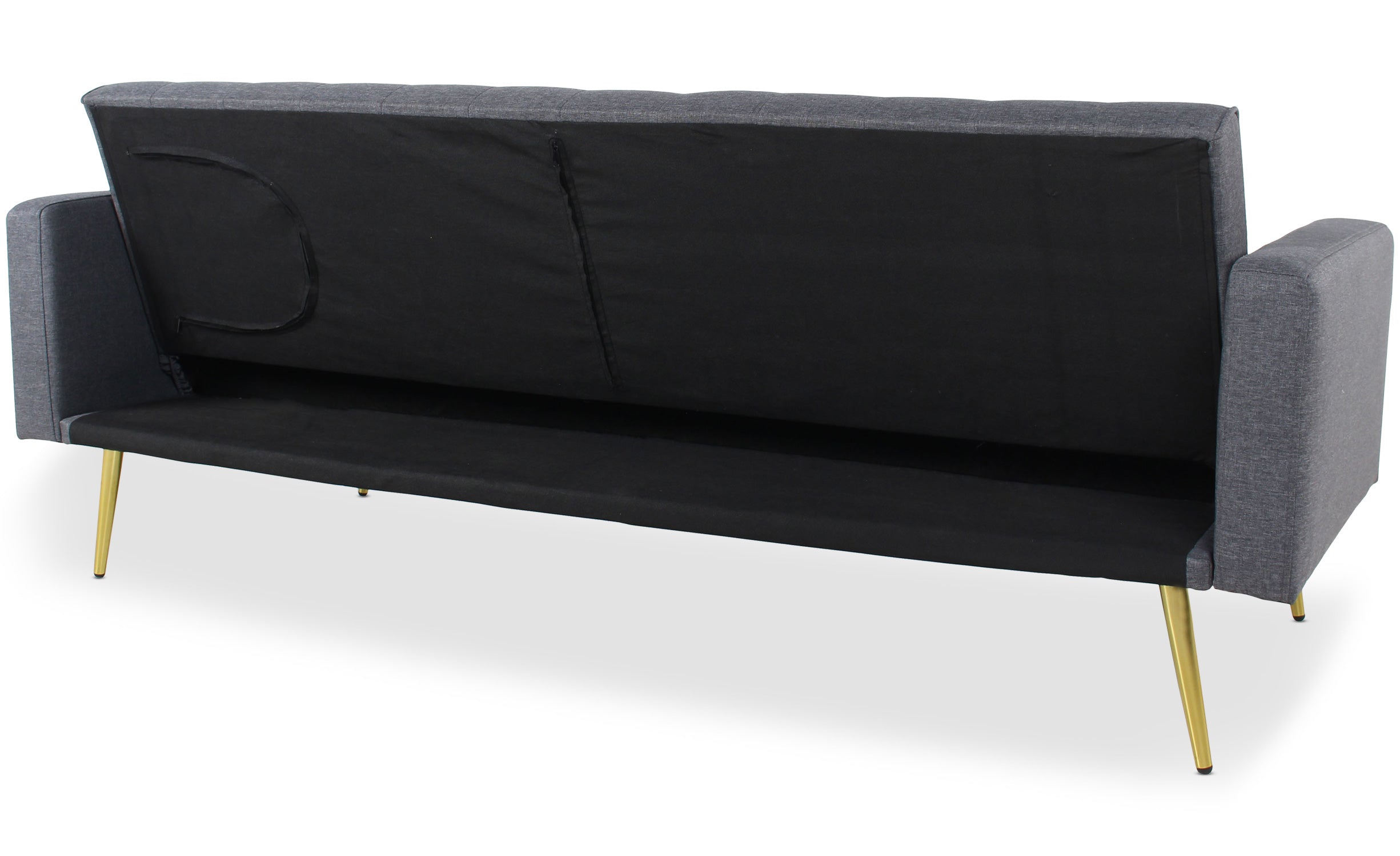 Canapé convertible clic-clac Justy Tissu Gris foncé