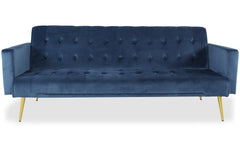 Canapé convertible clic-clac Justy Velours Bleu