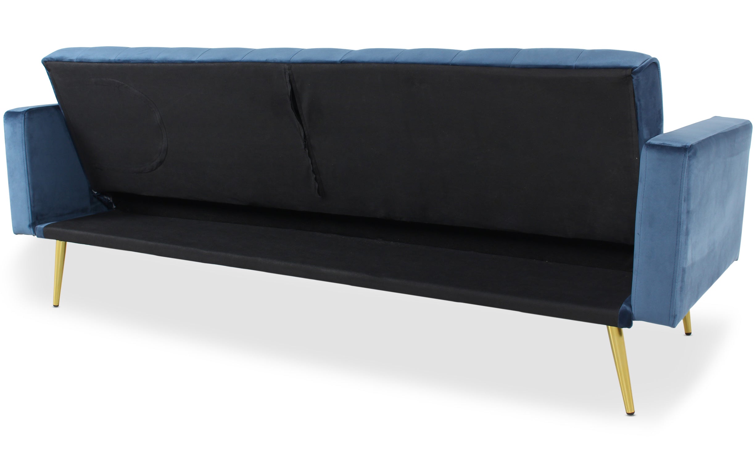 Canapé convertible clic-clac Justy Velours Bleu