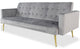Canapé convertible Justy en velours gris clair