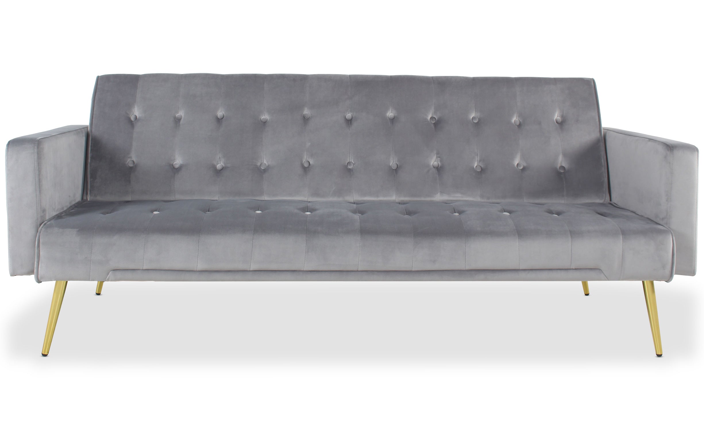 Canapé convertible clic-clac Justy Velours Gris clair