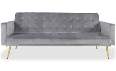 Canapé convertible clic-clac Justy Velours Gris clair