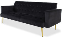 Canapé convertible en velours noir