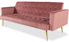 Canapé convertible clic-clac Justy Velours Rose