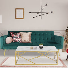 Canapé-lit Babaris velours vert convertible