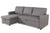 Canapé d'angle convertible en tissu gris clair avec rangement