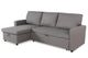 Canapé d'angle convertible en tissu gris clair avec rangement