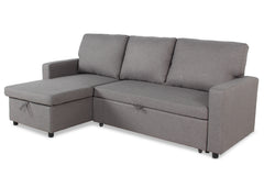 Canapé d'angle convertible Baleares Tissu Gris clair