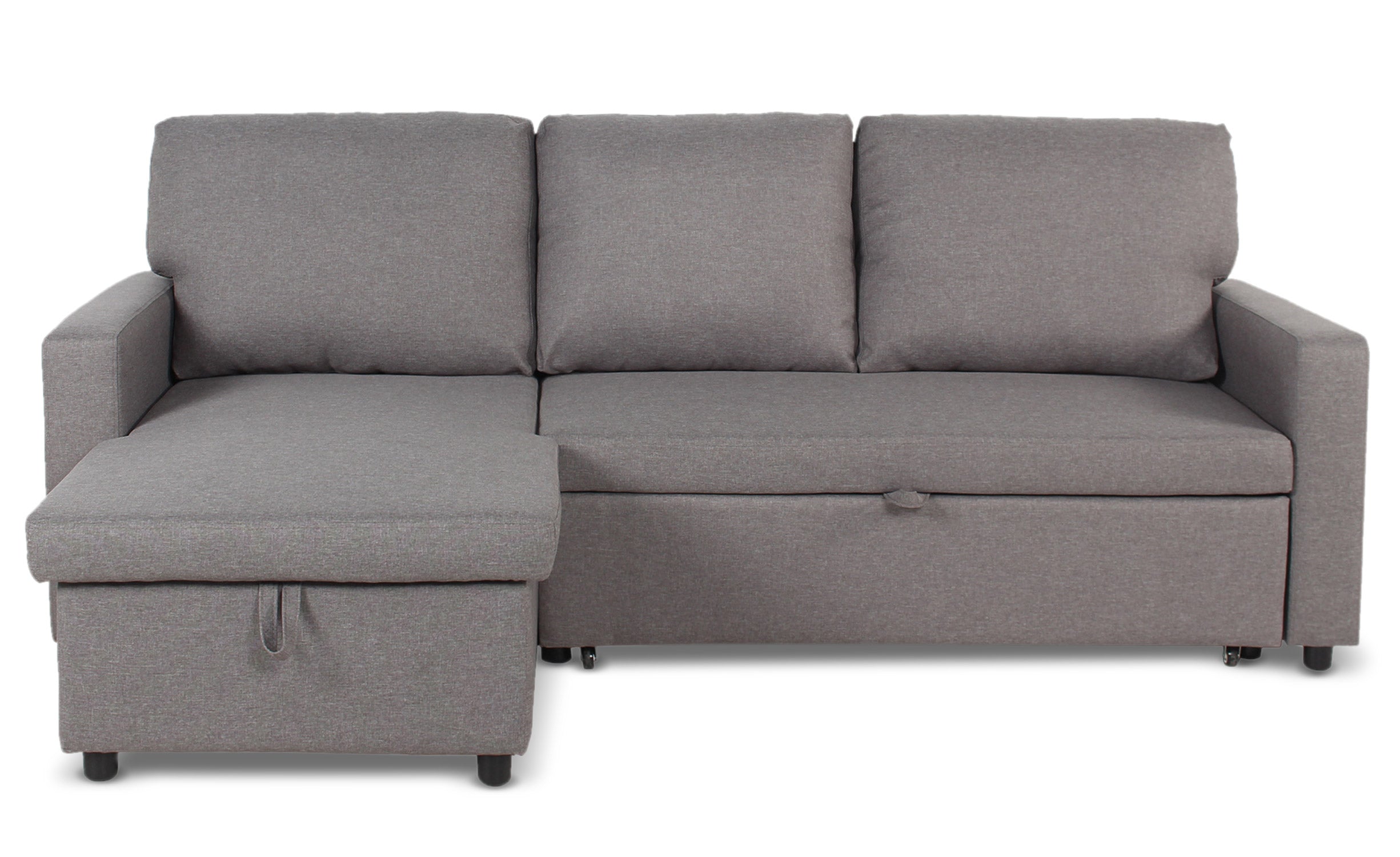 Canapé d'angle convertible Baleares Tissu Gris clair
