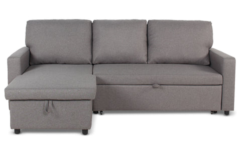 Canapé d'angle convertible Baleares Tissu Gris clair