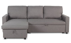 Canapé d'angle convertible Baleares Tissu Gris clair