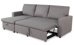 Canapé d'angle convertible Baleares Tissu Gris clair
