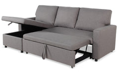 Canapé d'angle convertible Baleares Tissu Gris clair