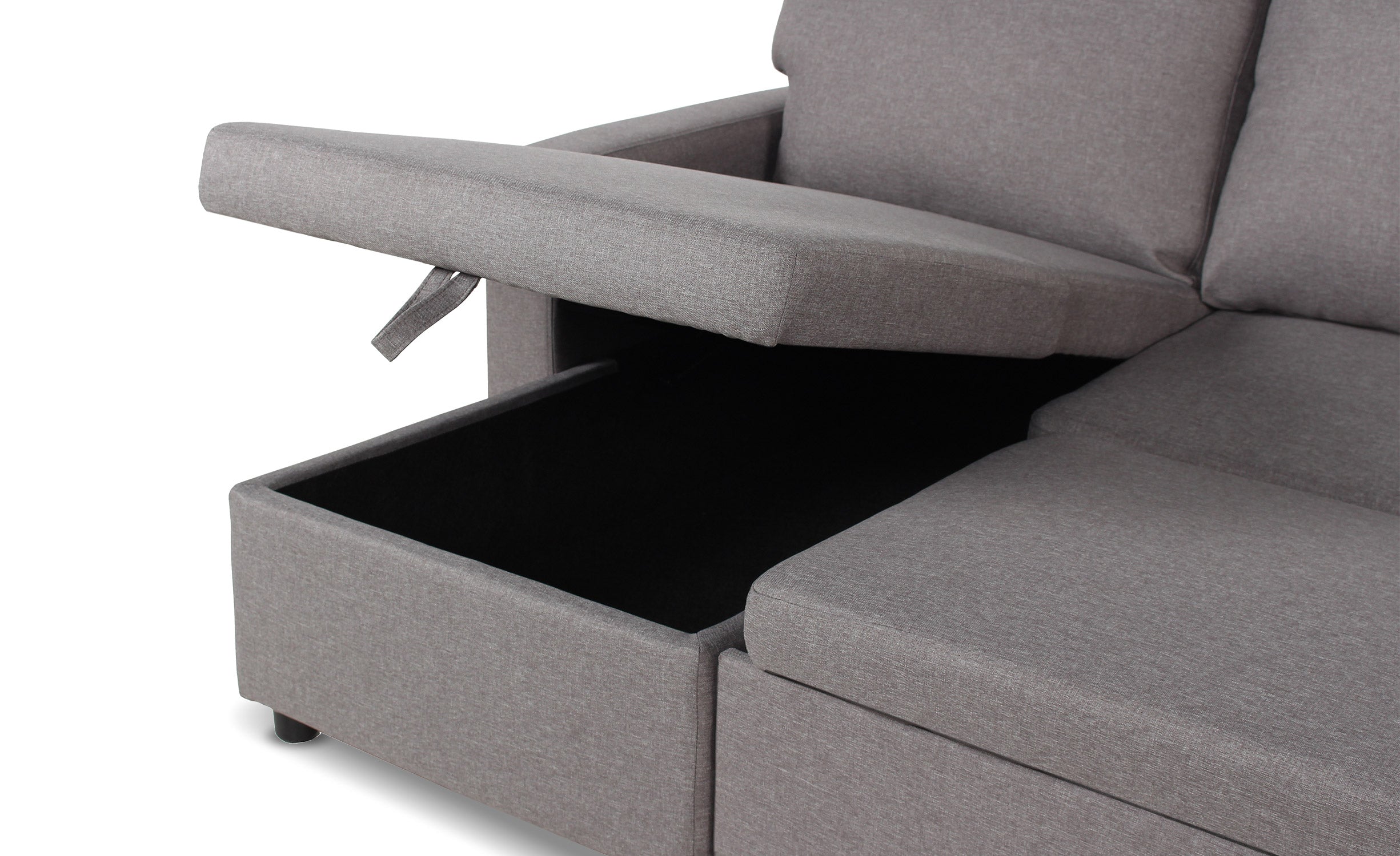 Canapé d'angle convertible Baleares Tissu Gris clair
