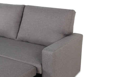 Canapé d'angle convertible Baleares Tissu Gris clair