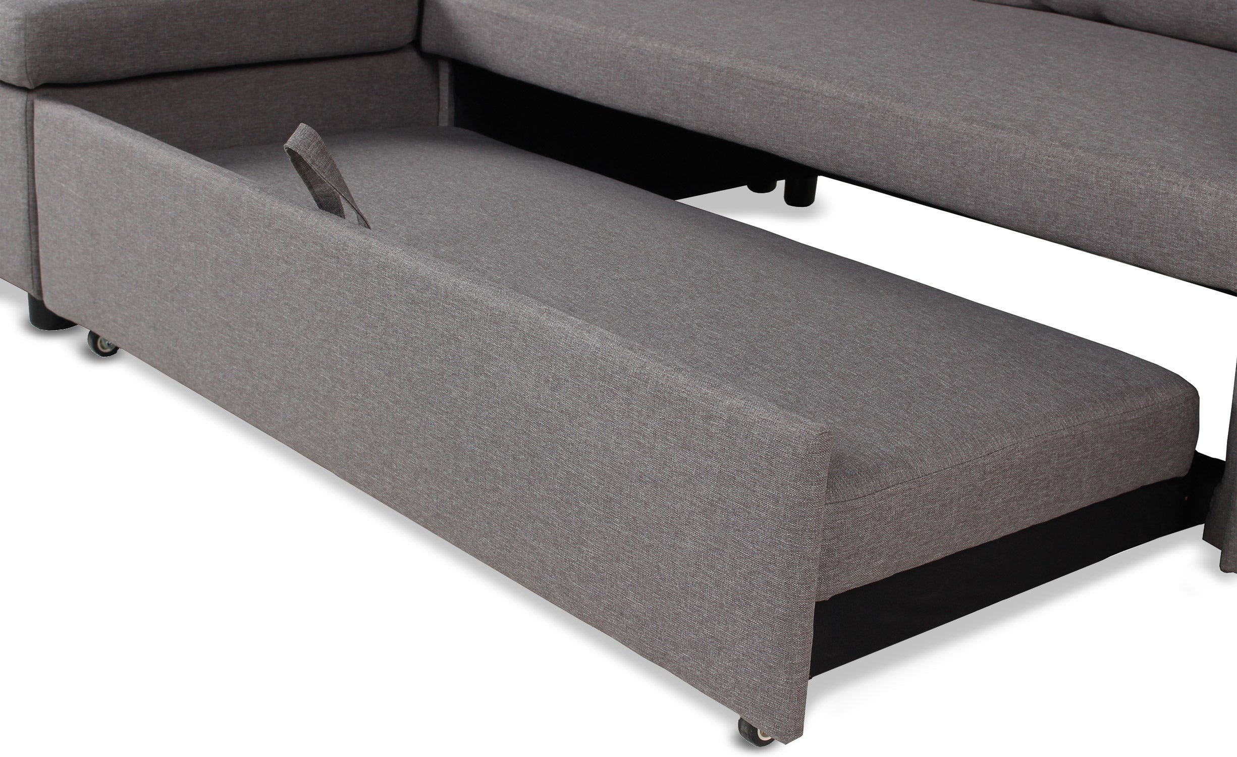 Canapé d'angle convertible Baleares Tissu Gris clair