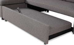Canapé d'angle convertible Baleares Tissu Gris clair