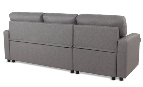 Canapé d'angle convertible Baleares Tissu Gris clair