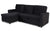 Canapé d'angle convertible en velours noir avec rangement