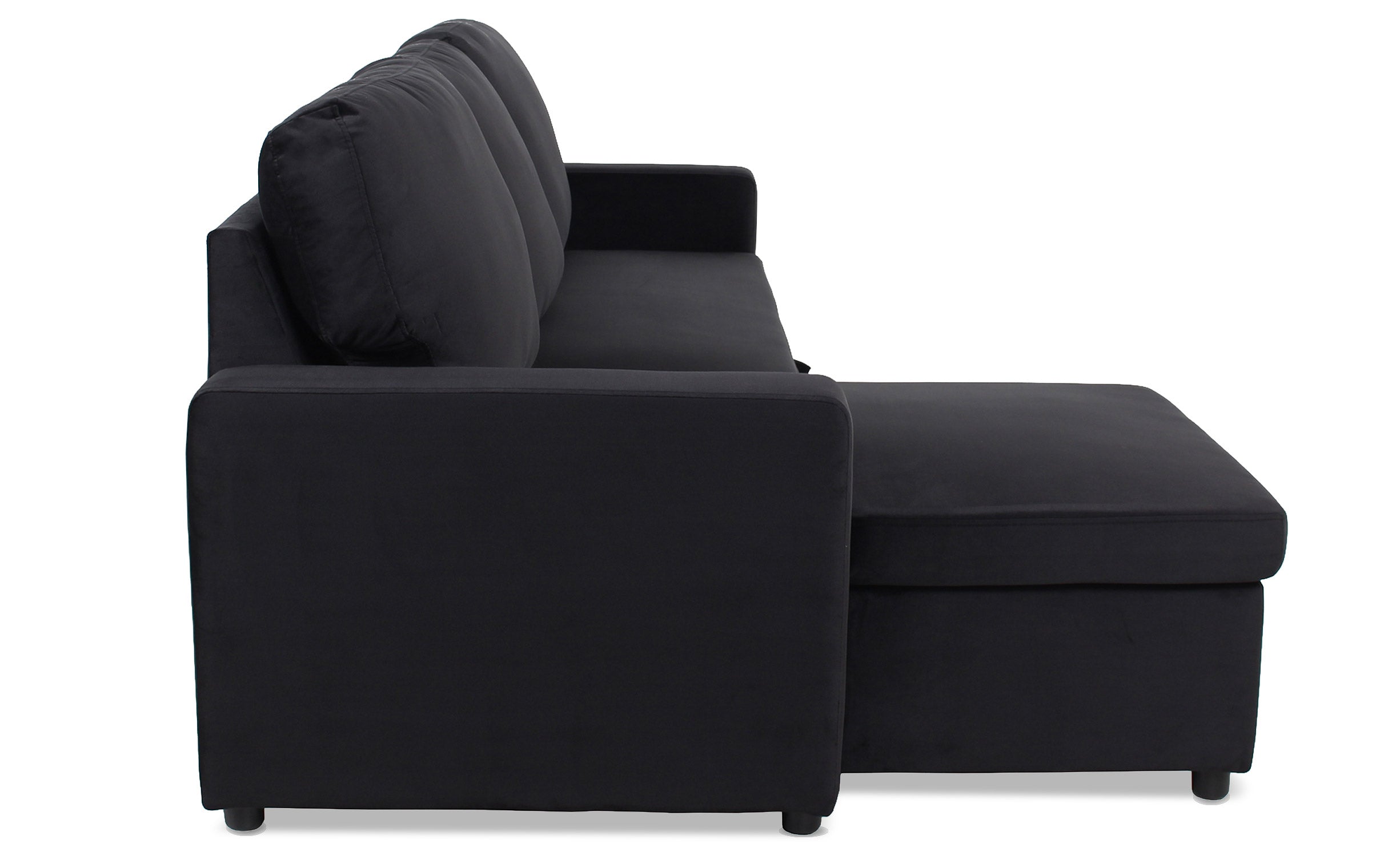 Canapé d'angle convertible Baleares Velours Noir