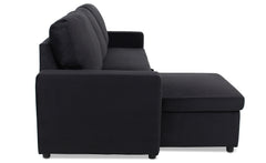 Canapé d'angle convertible Baleares Velours Noir