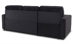 Canapé d'angle convertible Baleares Velours Noir