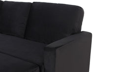 Canapé d'angle convertible Baleares Velours Noir