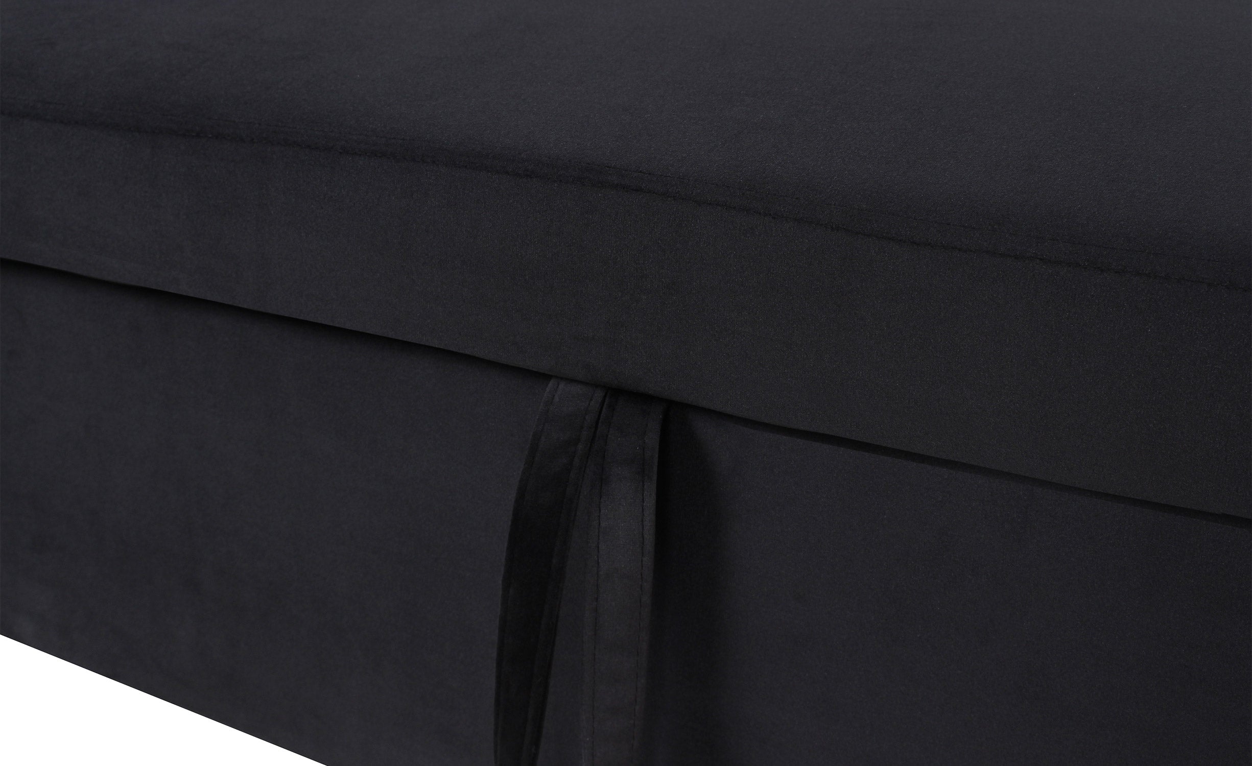 Canapé d'angle convertible Baleares Velours Noir