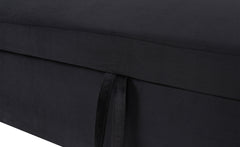 Canapé d'angle convertible Baleares Velours Noir